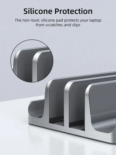 Вертикальная подставка CABLETIME CS14S (CT-VLP02-AS) для ноутбука, серебристый фото 5