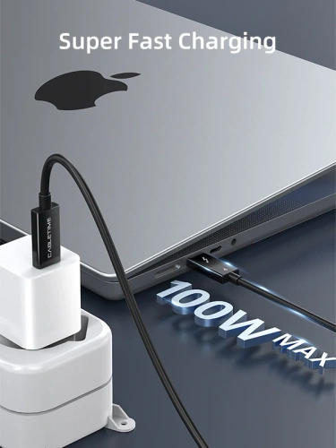 Кабель CABLETIME CT40G (CT-C160-U31-TB4-BB0.8) 0.8 м Thunderbolt 4 Cable USB C до USB C 8K 60 Гц черный PVC фото 5