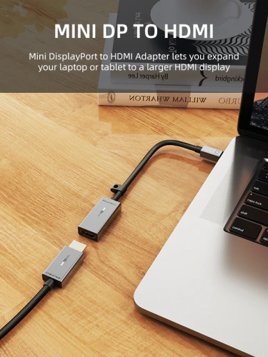 Кабель-адаптер CABLETIME CP26A (CT-AV586-P01G4k60(R)-SG0.15) Mini DisplayPort - HDMI HDTV, 4K/60 Гц, черный ПВХ, со светодиодом фото 3