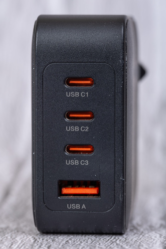 Зарядное устройство CABLETIME G100B (CT-GAN100-PB) GaN PD3.0 3C1A 100 Вт, черный фото 5