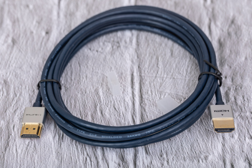 Кабель CABLETIME CH21N (AV540-PUSHEAAG-DB3) PRE SLIM HDMI2.0 AM/AM, 4k/60 Гц, позолоченный, синяя ПВХ-оболочка фото 3