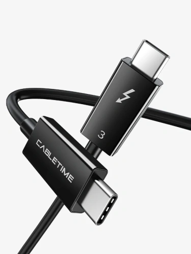 Кабель CABLETIME CT31E (CT-C160-TB3-PB0.5) THUNDERBOLT 3 4K/40G/100W Black