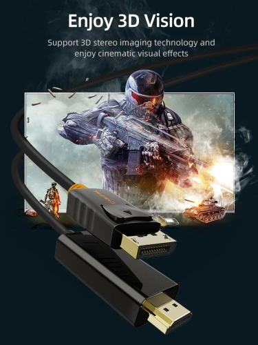 Кабель CABLETIME CD32K (CT-AV585-02G(4K60)-B1.8) Cabletime Displayport - HDMI HDTV 1.2v DP - HDMI аудио-видео 4K/60HZ и 1080p фото 3