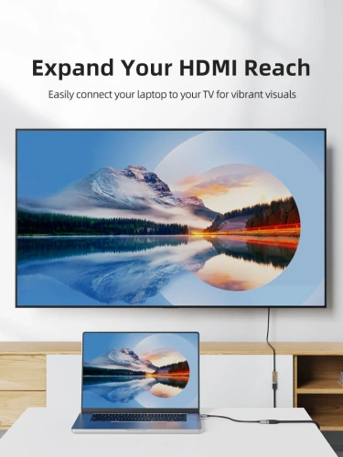 Удлинительный кабель CABLETIME CH26E (CT-HDFF4K-AG0.5) черный, 4K60Hz HDMI фото 2