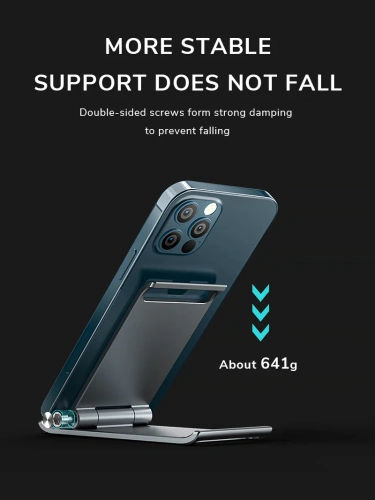 Складной держатель CABLETIME CS30G (CT-PH02-AG) для планшета, телефона фото 4 Складной держатель CABLETIME CS30G (CT-PH02-AG) для планшета, телефона фото 4