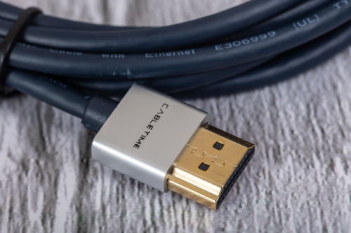 Кабель CABLETIME CH21N (AV540-PUSHEAAG-DB3) PRE SLIM HDMI2.0 AM/AM, 4k/60 Гц, позолоченный, синяя ПВХ-оболочка фото 4