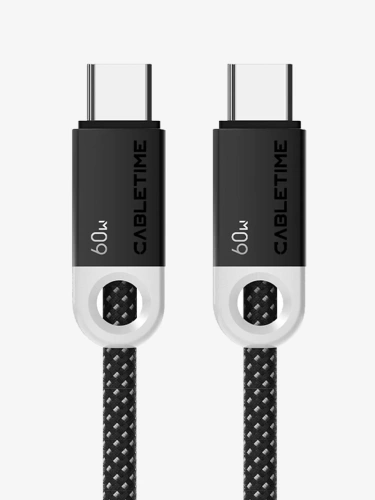 Кабель USB CABLETIME CUP4H (CT-CM60-PBW1) черный, 1 м, 60 Вт