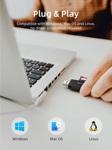 Кардридер CABLETIME CD41G (CT-ASD3-PB ) - USB 3.0, SD-адаптер, черный фото 4 Кардридер CABLETIME CD41G (CT-ASD3-PB ) - USB 3.0, SD-адаптер, черный фото 4