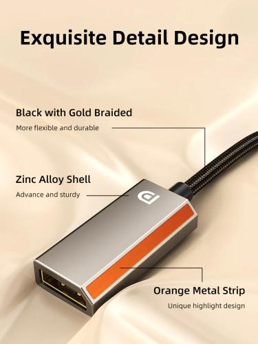 Адаптер CABLETIME CP16A (CT-CMDF8K-ZG) USB C-DisplayPort из цинка 8K/60 Гц фото 9