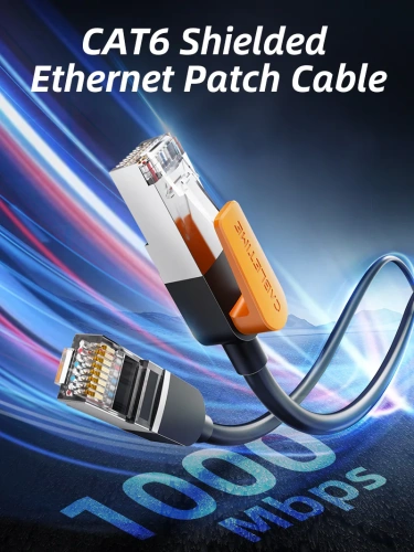 Патч-корд CABLETIME CN61R (CT-CAT6F-PB8) 8 м, FTP CAT6 Gigabit Ethernet из чистой меди, оранжевый+черный фото 2
