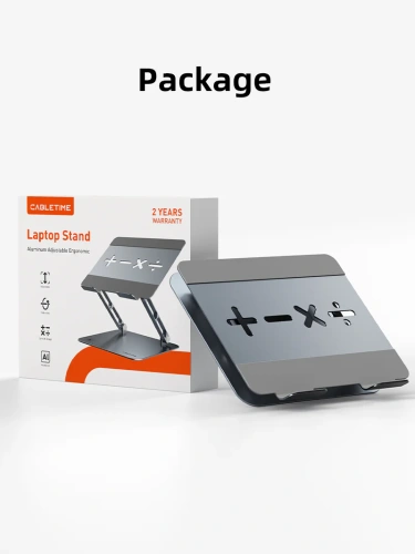 Регулируемая эргономичная подставка CABLETIME CS18G (CT-LS08-AG) – складная, устойчивая, для ноутбуков фото 8