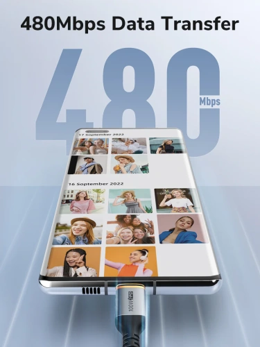 Кабель USB-C CABLETIME CU03H (CT-CM100-AG1) USB2.0 из алюминия, черный, нейлоновый, 100 Вт/5 А фото 5