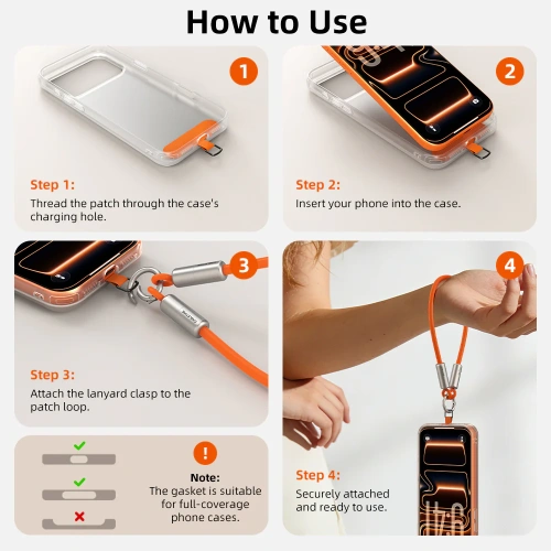 Ремешок на запястье с кабелем CABLETIME CU46G (CT-CL60-ASG) 0.3м USB-C PD60W оранжевый фото 10