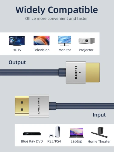 Кабель CABLETIME CH21K (AV540-PUSHEAAG-DB1.8) PRE SLIM HDMI2.0 AM/AM, 4k/60 Гц, позолоченный, синяя ПВХ-оболочка фото 7 Кабель CABLETIME CH21K (AV540-PUSHEAAG-DB1.8) PRE SLIM HDMI2.0 AM/AM, 4k/60 Гц, позолоченный, синяя ПВХ-оболочка фото 7