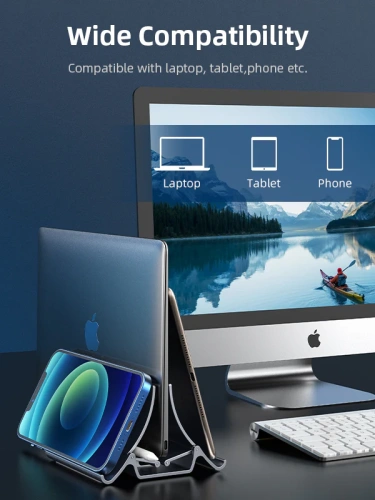 Вертикальная подставка CABLETIME CS15G (CT-VLP01-PG) для ноутбука, серый фото 6