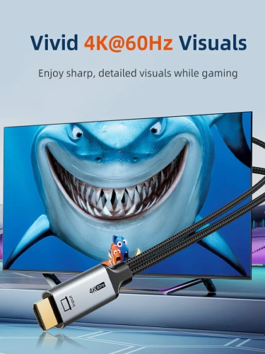 Кабель CABLETIME CC18L (CT-HMCM4K-AG2) 2 м, USB TYPE C - HDMI 4K/60 Гц фото 2