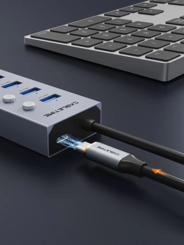 USB-Хаб CABLETIME CB47G (CT-HUBU7-AG) 7-в-1 USB-A на USB 3.0 фото 4