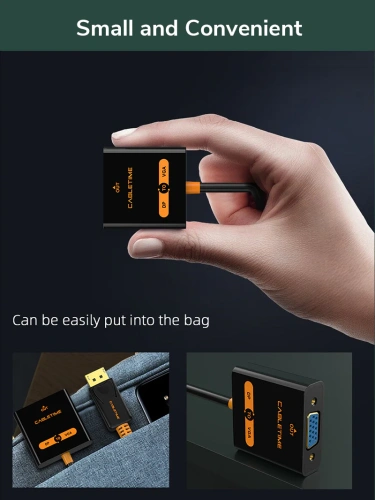 Кабель-адаптер CABLETIME CP25B (CT-AV586-03G-B0.2) DisplayPort - VGA, 1080p/60 Гц, черный ПВХ фото 7