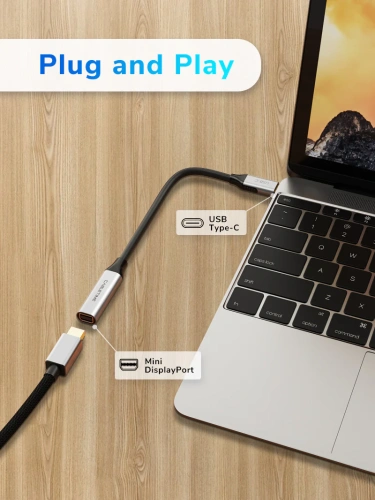 Кабель-адаптер CABLETIME CP14A (CT-C160-PU31-CMmDP-S0.15) 0.15 м, USB Type-C - Mini DisplayPort, аудио/видео 4K/60 Гц, нейлоновый, 20 см / 8 дюймов фото 5 Кабель-адаптер CABLETIME CP14A (CT-C160-PU31-CMmDP-S0.15) 0.15 м, USB Type-C - Mini DisplayPort, аудио/видео 4K/60 Гц, нейлоновый, 20 см / 8 дюймов фото 5