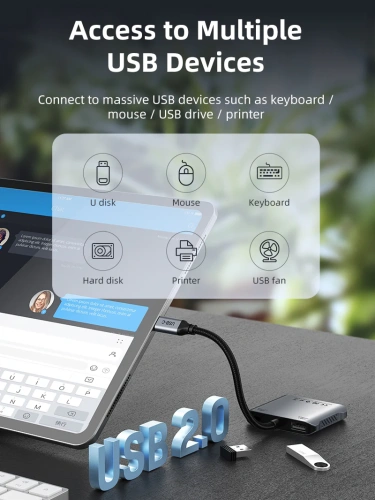 USB-концентратор CABLETIME CB75G (CT-CM1H4K-AG) 5-в-1 USB-C HUB, 10 Гбит/с, HDMI 4K@60Hz, 140W - Gray фото 6 USB-концентратор CABLETIME CB75G (CT-CM1H4K-AG) 5-в-1 USB-C HUB, 10 Гбит/с, HDMI 4K@60Hz, 140W - Gray фото 6